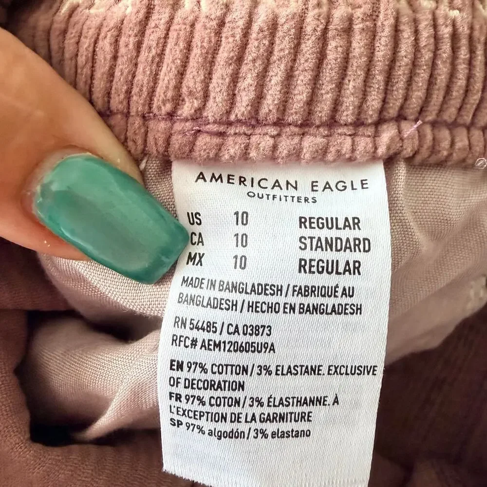 American Eagle NWT Size 10 High Rise Corduroy Zip Front Mini Skirt